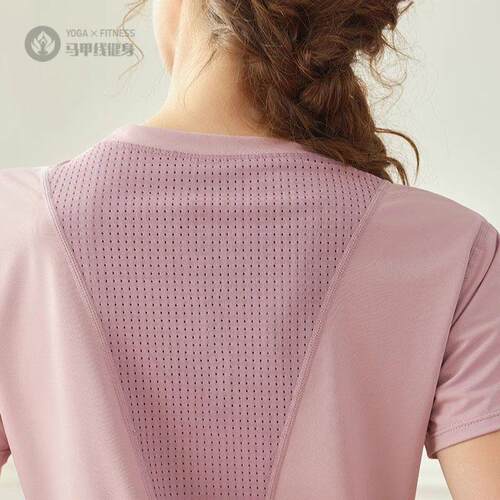 速干网孔女士夏季短袖瑜伽健身与