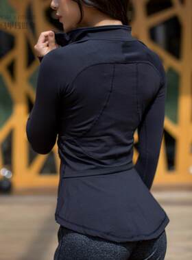 秋冬瑜伽服外套燕尾长袖女运动