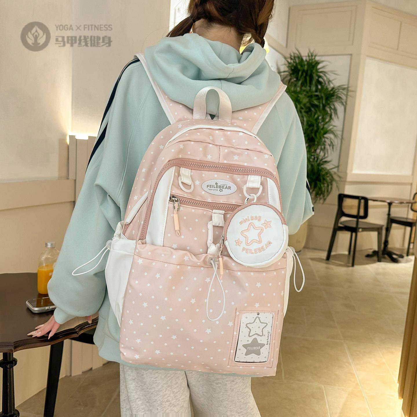 初中高中女生专用大容量波点星星
