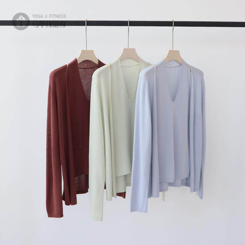 十三行莱赛尔天丝针织衫假两件挂脖V领上衣女套头女薄款长袖春夏