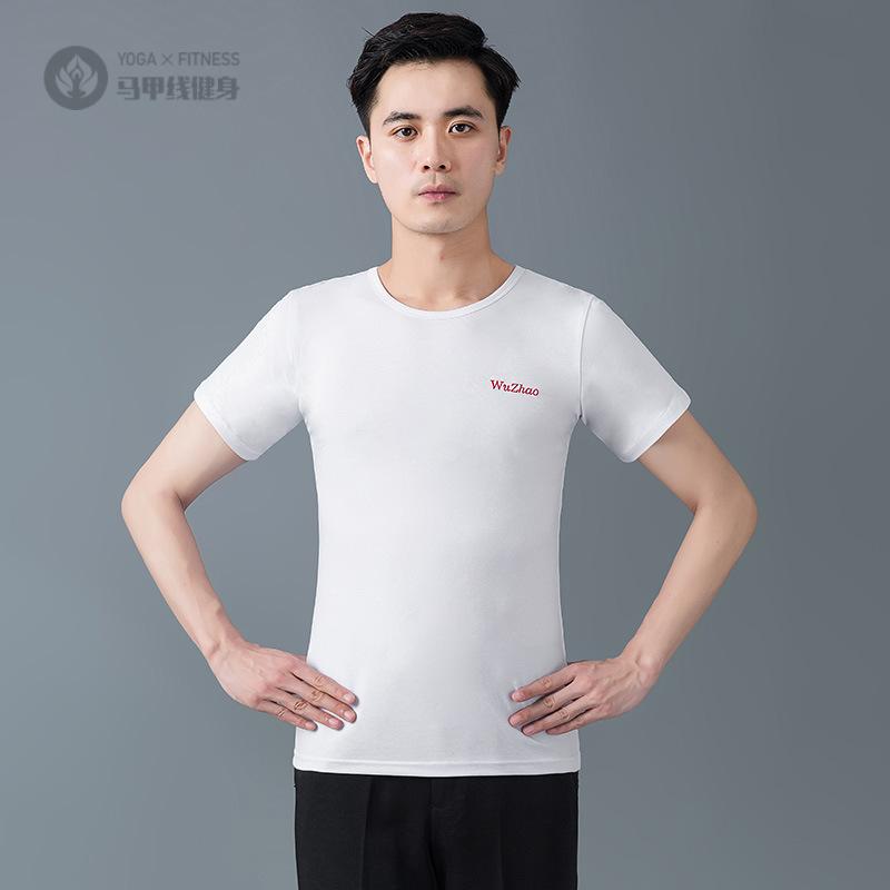 男士夏季拉丁舞练功服短袖上衣｜