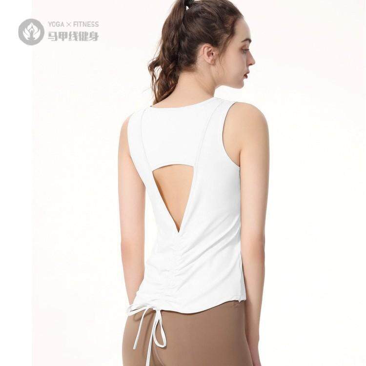 袖镂空运动恤背心女夏跑步健身上衣宽松罩衫美背速干瑜伽服