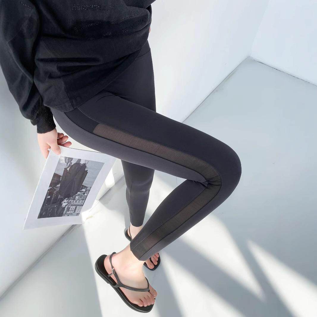 730夏季薄款网纱拼接打底裤假透肉九分裤子女裤透气女裤潮