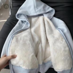 卫衣外套女秋冬2026新款加绒加厚上衣韩系宽松连帽开衫棉服