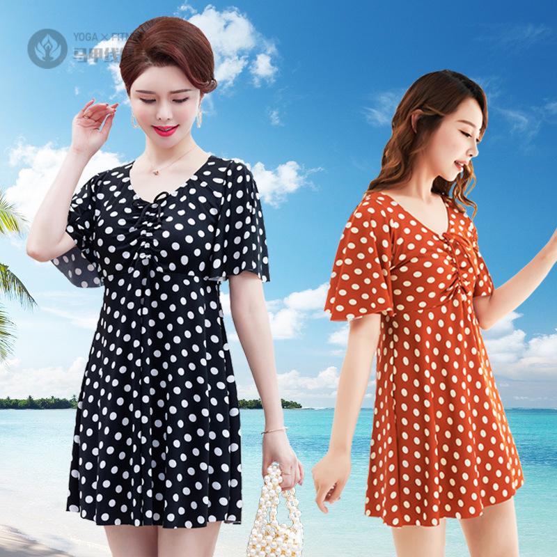 分体妈妈泳衣女保守遮肚子胖mm