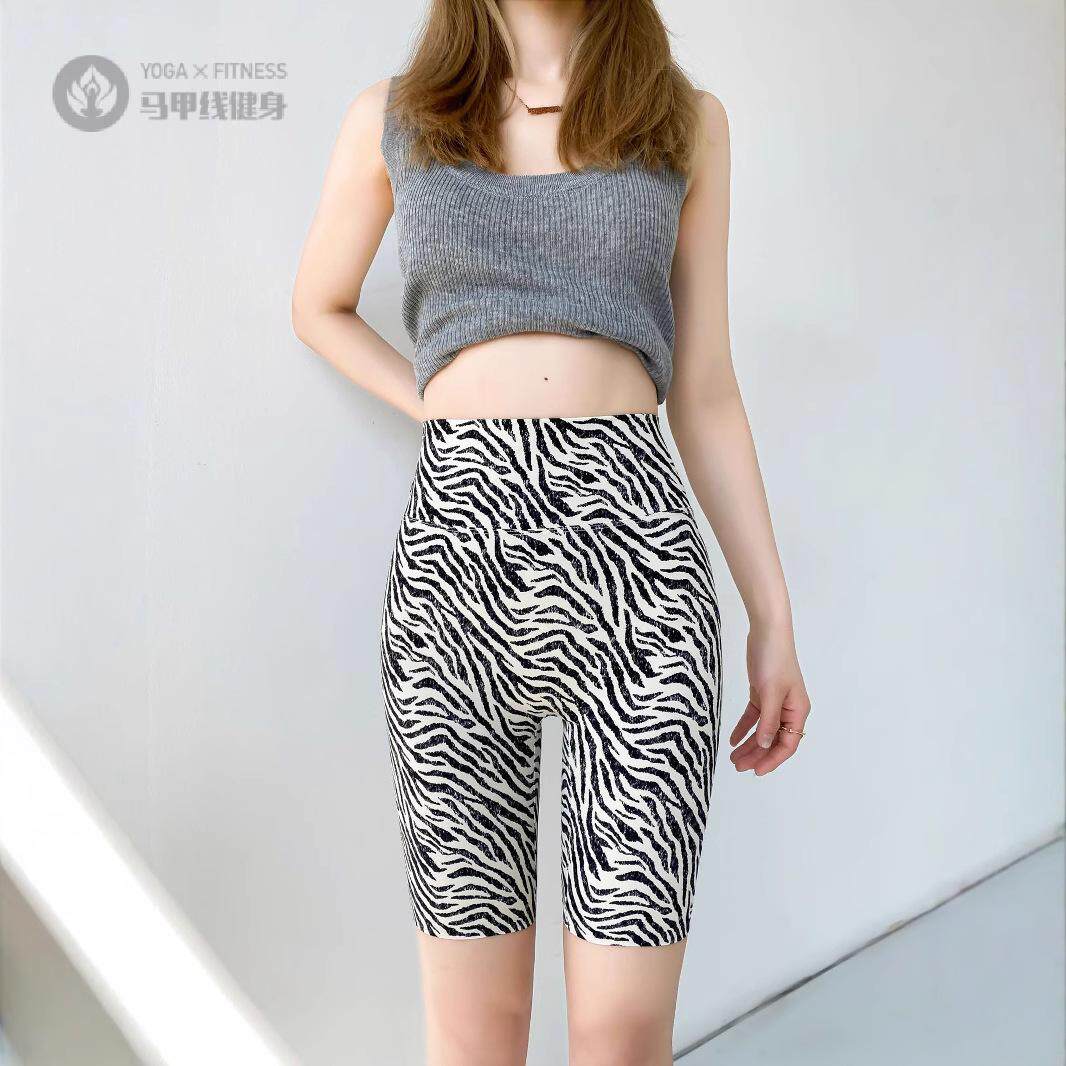夏季新款五分骑行裤运动透气纹打底裤瑜伽裤女裤子