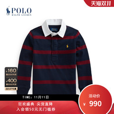 Рубашка поло Детская ralph lauren/拉夫劳伦男童 21年秋条纹平纹针织橄榄球衫rl36125