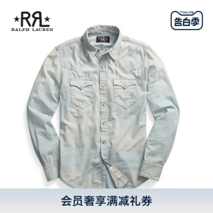 经典 款 修身 RL90060 RRL男装 版 型青年布西部衬衫