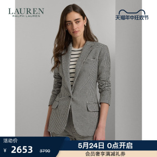 Lauren 24年春千鸟格纹斜纹布西装 外套RL61955 拉夫劳伦女装