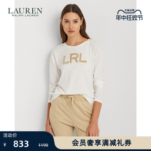 Lauren/拉夫劳伦女装 24早春宽松版徽标平纹针织长袖T恤RL61843