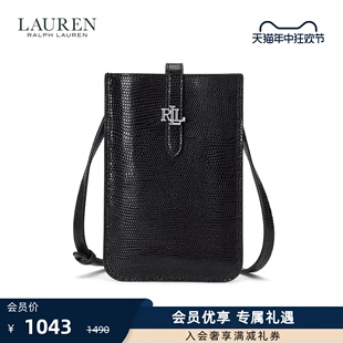 24年春蜥蜴纹压花斜挎收纳包RL70507 Lauren 拉夫劳伦女配