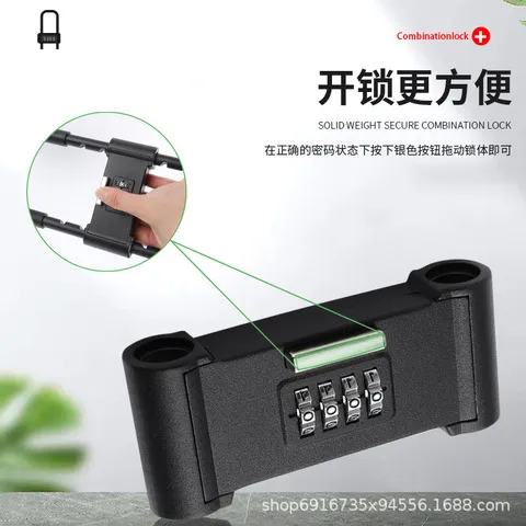 插锁防撬玻璃门锁U形锁商铺密码锁加长办公室推拉门U型锁防盗挂锁