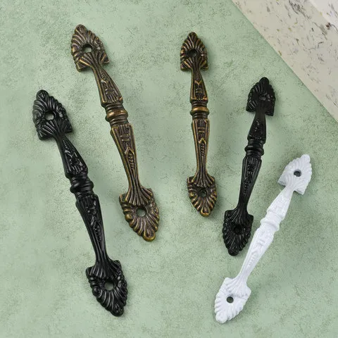 橱柜门仿古家具精茂锌合金拉手条形拉手黑色新中式二款抽屉