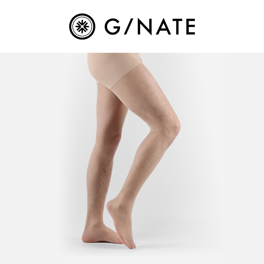 及图GNATE 男士高腰肤色连裤袜大码包芯丝肉色丝袜薄款带门襟开档