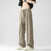 百搭直筒弹力运动裤 宽松垂感冰丝西裤 子男夏季 复古速干山本休闲裤