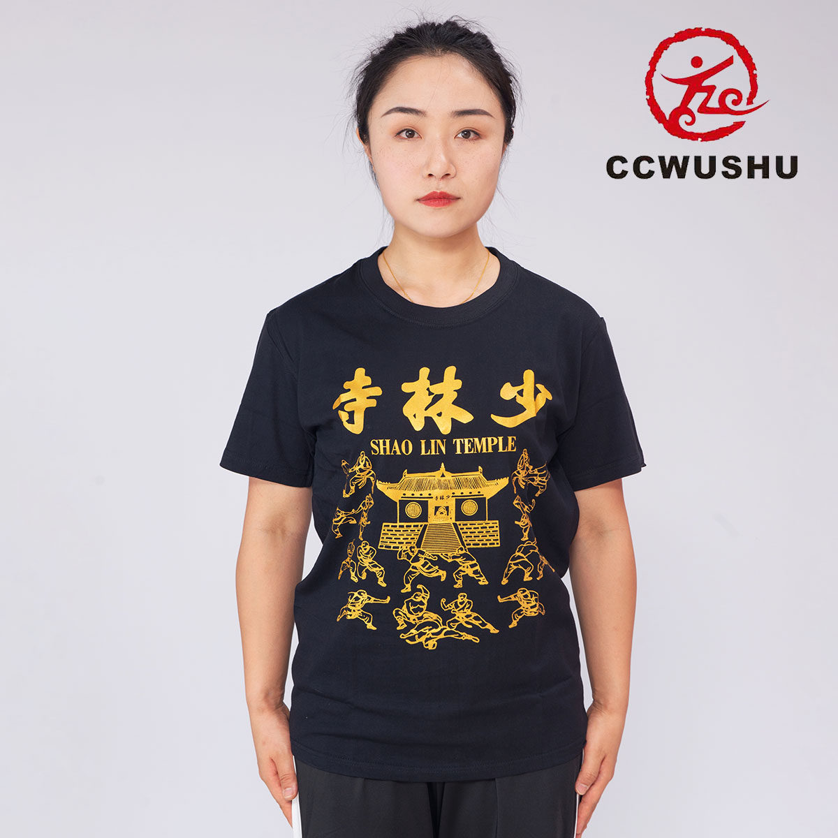 少林寺T恤太极t恤女武术t恤 太极图案t恤短袖夏太极服武术服儿童