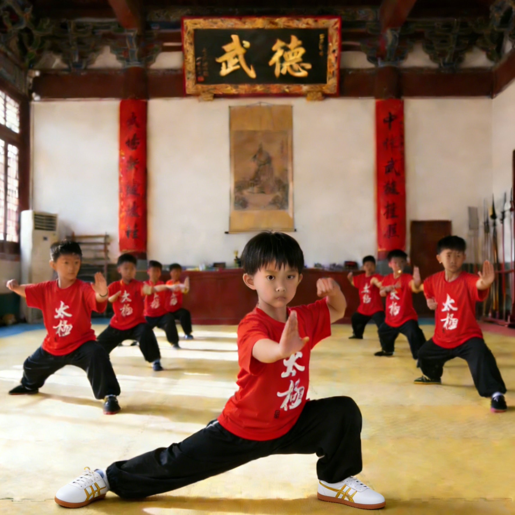 太极t恤女武术t恤太极短袖t恤太极图案t恤短袖夏太极服武术服儿童