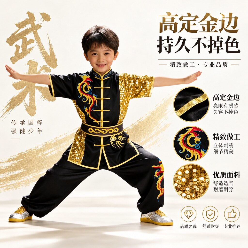 武术服儿童武术服男童竞赛表演武术服男太极服男款太极服女2026新