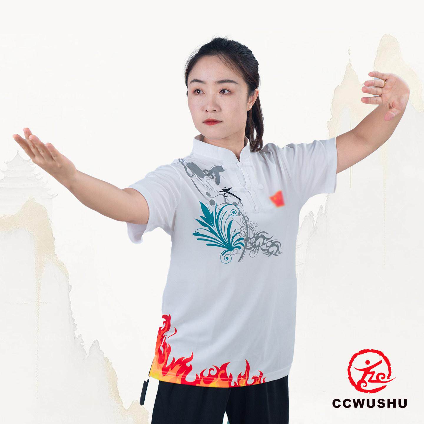 太极t恤女武术t恤太极短袖t恤太极图案t恤短袖夏太极服武术服儿童