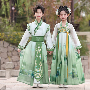 汉服男童2025新款女童古装中国风套装儿童国学服唐装演出服春秋款