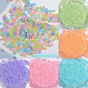 4MM亚克力珠光彩色仿珍珠散珠子diy手工串珠材料幻彩电镀米珠配件