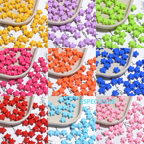 亚克力夜光彩色五角星散珠子串珠