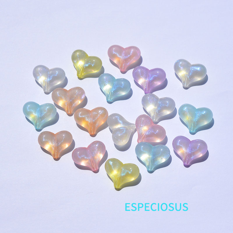 ESPECIOSUS亚克力珠光色心形珠子