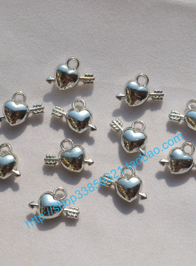 DIY饰品配件手链串珠材料19*13MM银色CCB挂件一箭穿心小吊坠30个