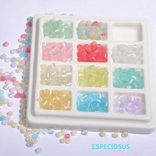 4MM奶油彩色糖果系猫眼珠小珠子diy手工串珠材料珠光色玻璃圆米珠