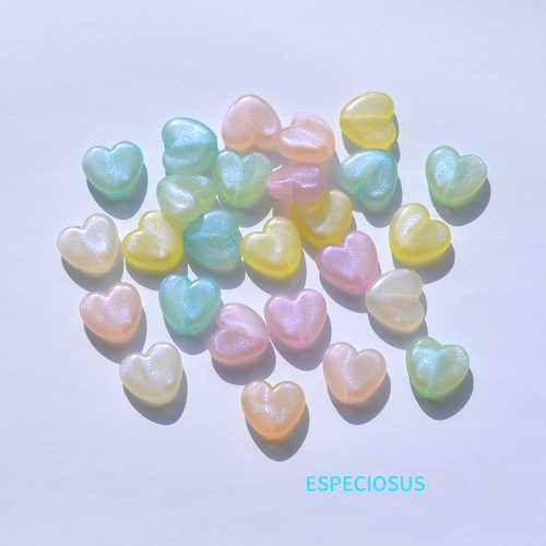 ESPECIOSUS亚克力珠光色珠子爱心