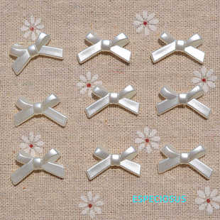 ABS米白色仿珍珠蝴蝶结叉叉结小领结手工diy串珠配件耳环项链珠子