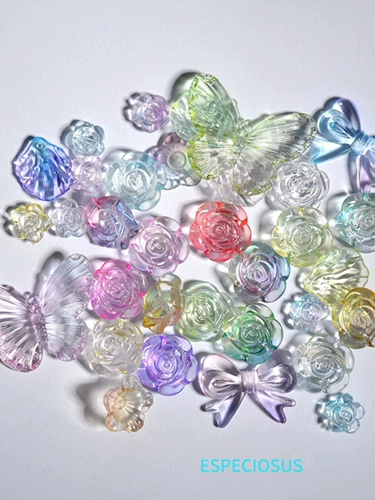 Прозрачные акриловые бусины, аксессуар, смешанные аксессуары, браслет из бисера ручной работы, в цветочек, DIY