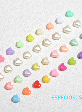 9MM米白色珍珠心形珠子DIY饰品配件ABS爱心隔珠手链项链串珠材料