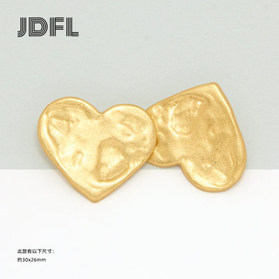 JDFL纽扣金色爱心形金属纽扣