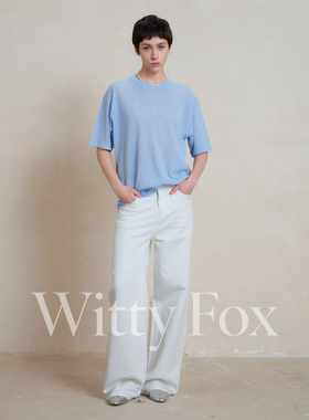 WITTYFOX极简风直筒牛仔裤女春季百搭显瘦长裤