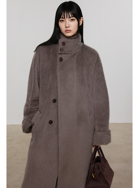 WITTYFOX王炸座山雕超长羊驼毛苏力经典廓形大衣