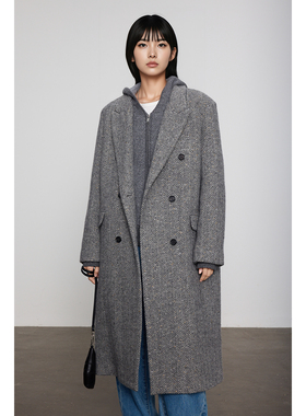 WITTYFOX意大利进口人字纹经典VTG西装大衣外套王炸廓形博主同款