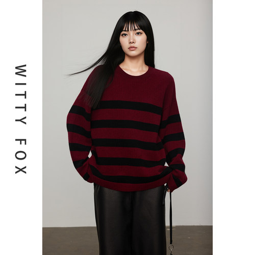 WITTYFOX牦牛绒条纹套衫