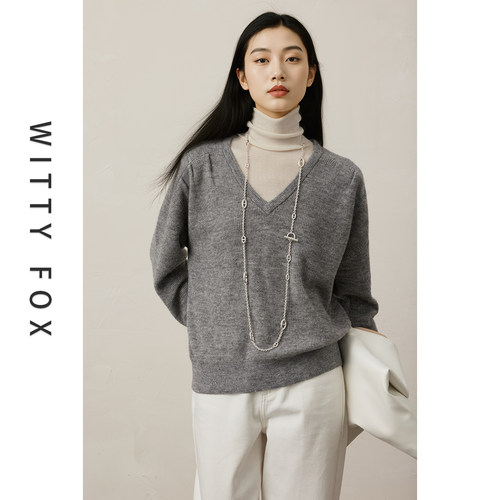 WITTYFOX静奢风羊驼毛套头衫
