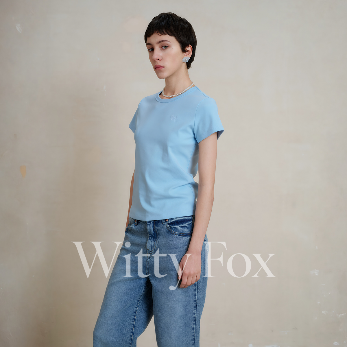 WITTYFOX十字交叠显瘦T恤女