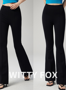 特价 腿精神裤紧致塑形进口高弹力罗马布显瘦微喇叭裤女小黑裤