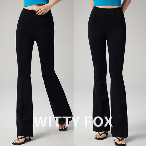 WITTYFOX通勤中腰显瘦喇叭裤