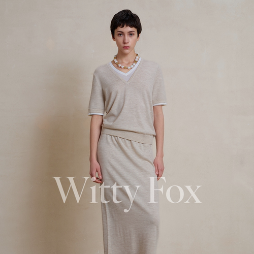 WITTYFOXV领羊毛开衫披肩套装