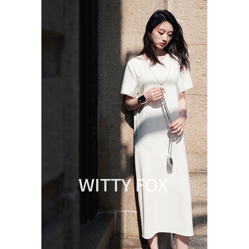 WITTYFOX日本三醋酸短袖连衣裙女