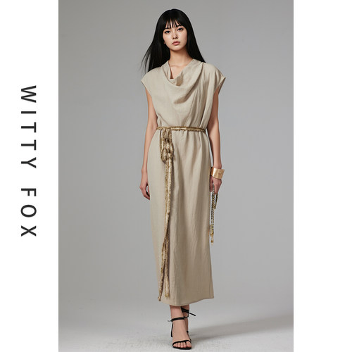 WITTYFOX直筒三醋酸中长裙