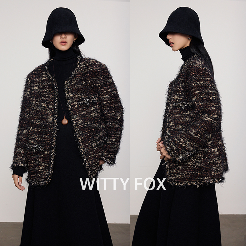 WITTYFOX小香风粗花呢外套