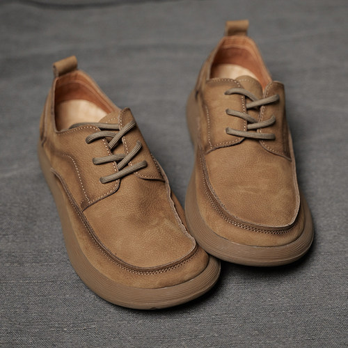 平底男鞋低帮复古透气休闲鞋真皮
