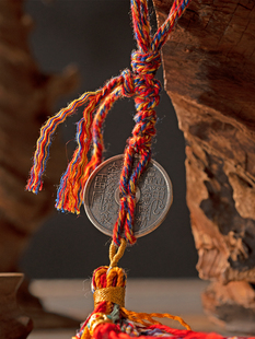 平安崇正山鬼花钱挂件藏式流苏转运复古平安手工新中式面小仙i.