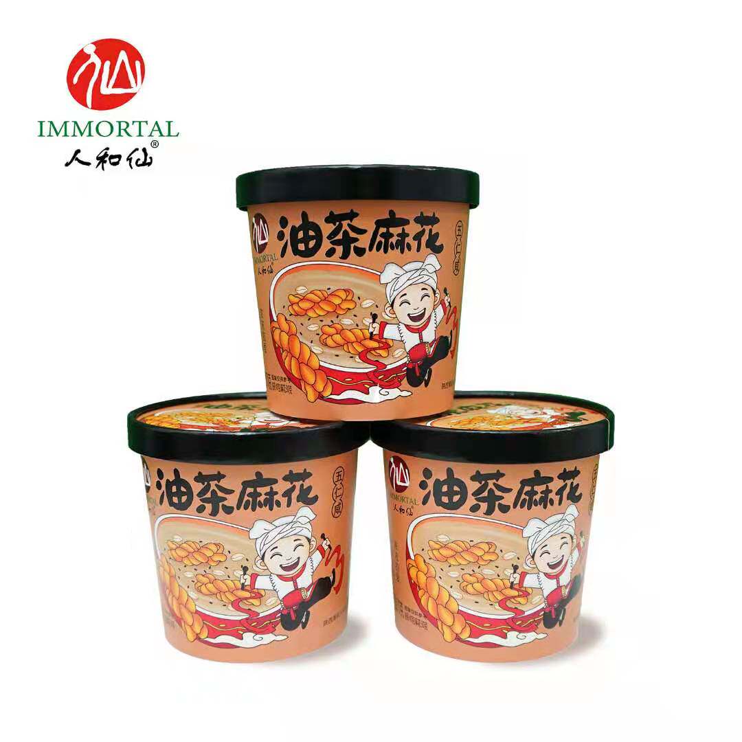 陕北五仁咸油茶泡麻花方便桶装冲特色饮品