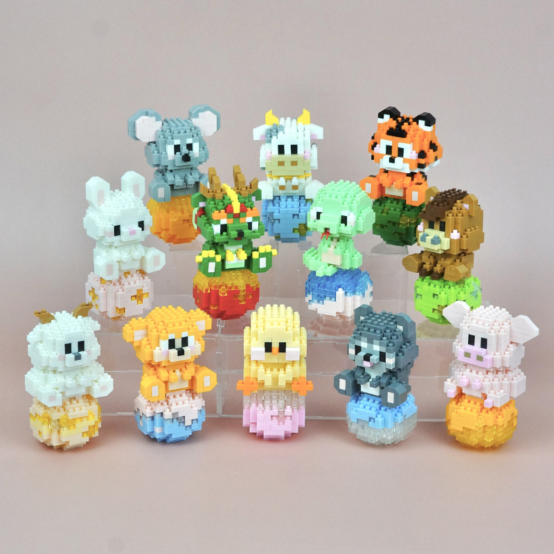 漫漫拼豆原创设计潮乐创出品 十二生肖系列积木玩具